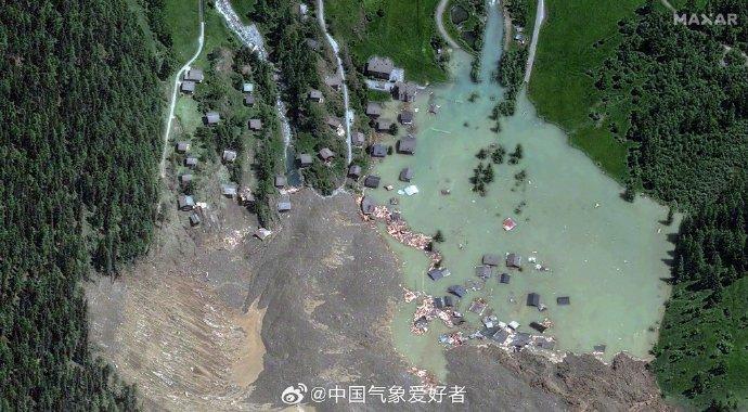 瑞士一个村庄因山体滑坡的威胁而撤离